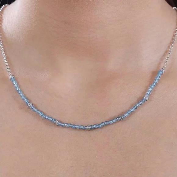 Beautiful Petite Sky Blue Topaz Necklace - Picture 2 of 6